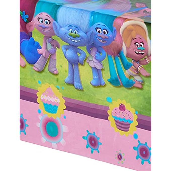PROCOS BIRTHDAY PARTY SUPPLY TROLLS PLASTIC TABLECOVER -MULTI COLOR 53316 - Image 2
